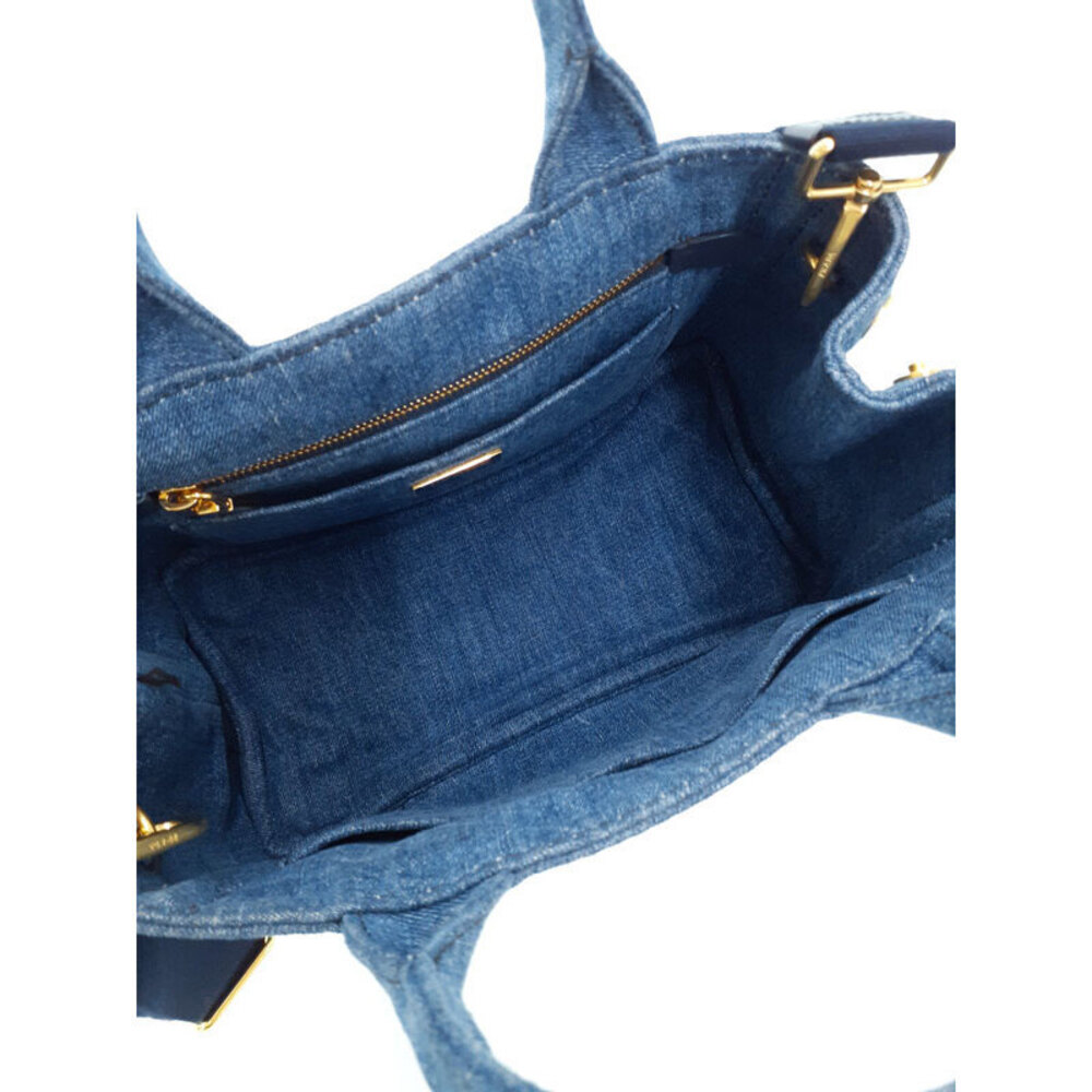 PRADA Canapa Denim Handbag Bag - Picture 3 of 9
